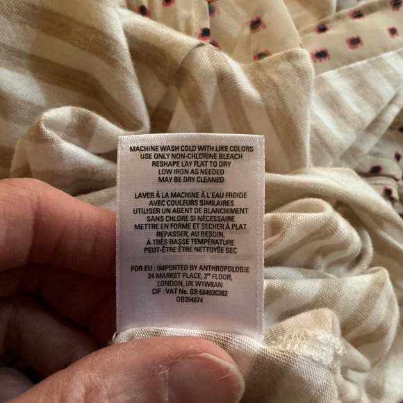 Anthropologie little yellow button striped top - Picture 3 of 8